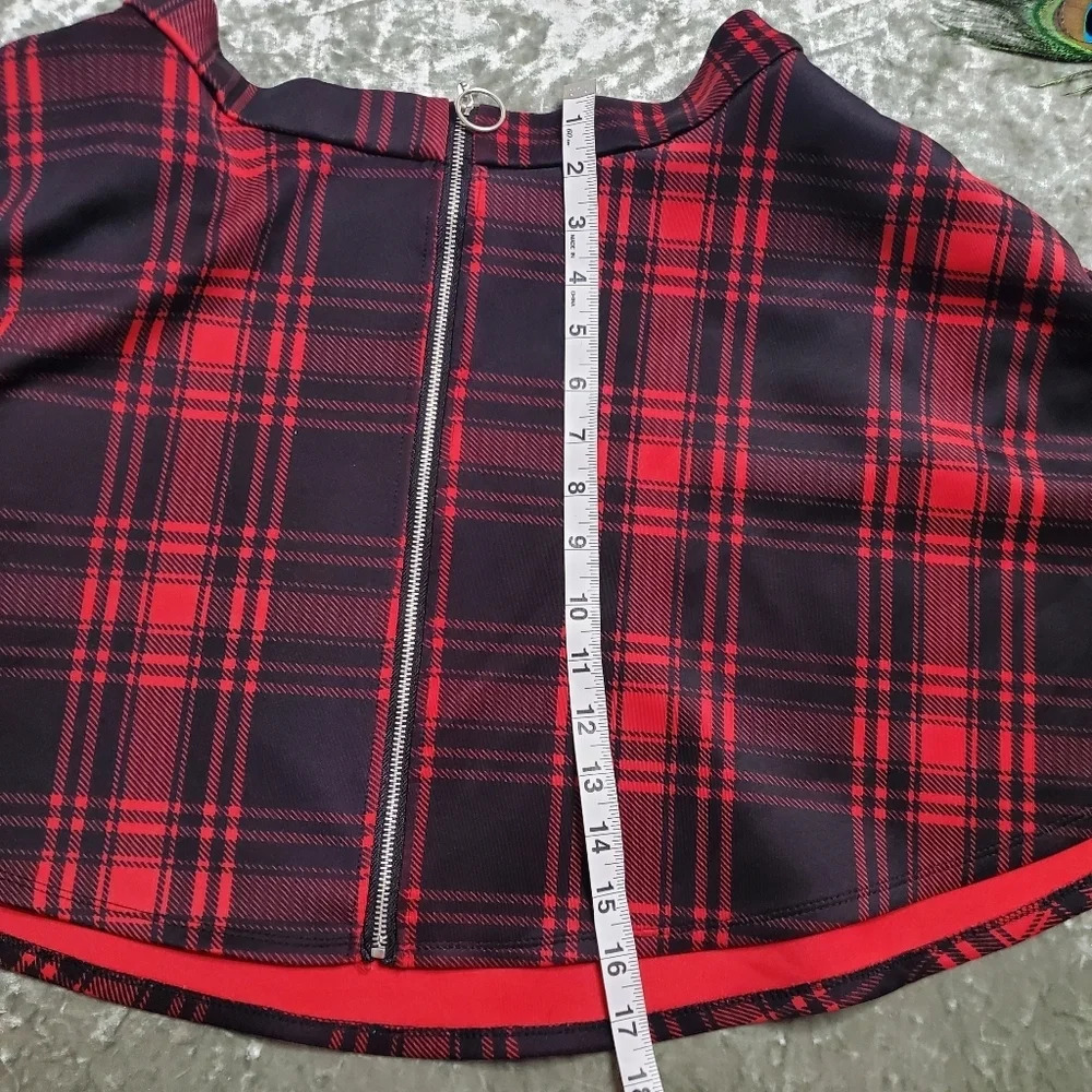 Hot Topic Red Plaid O-Ring Skater Skirt - Picture 5 of 5